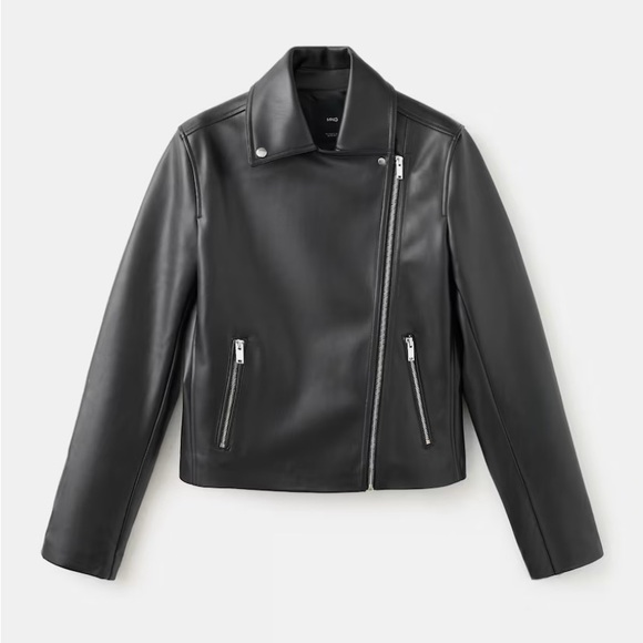 Mango Jackets & Blazers - NWT MANGO FAUX-LEATHER BIKER JACKET Women's Black - XS